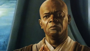 Click to view Master of the Council - Mace Windu Oil Painting